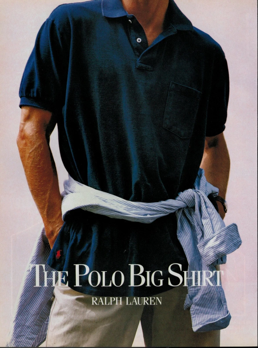 1991 RALPH LAUREN : POLO Big Shirt , Magazine Print AD