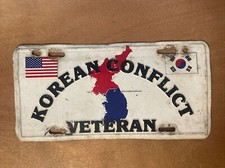 Korean Conflict Veteran License Plate Booster Aluminum