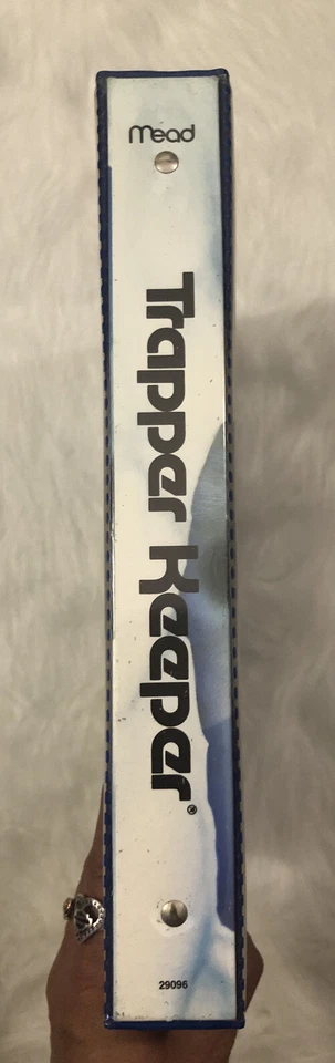 Carpeta cuaderno Mead Trapper Keeper 1992 vintage sellos blancos RARA retro Foto 4 de 4