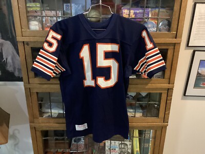 VTG 80’s Chicago Bears #15 Rawlings Mesh Navy Football Jersey SZ M/L Cool 
