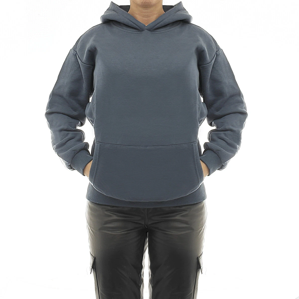 SACAI Felpa con cappuccio donna caldo tessuto non tessuto cappuccio pullover oversize borsa anteriore 7260