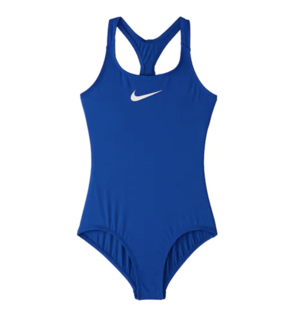 Nike Girls 179628 Solid Racerback Sport One-piece Swimsuit Racer Blue ...