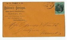 Philadelphia PA Advertising WH Pearce Children's Carriages Sleighs Hobbry Horses