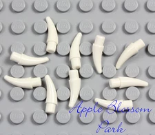 NEW Lego Lot/10 WHITE ANIMAL HORNS - Small Claw Barb Spike Weapon Cow Horn Set