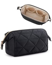 BAGSMART Makeup Bag Travel Makeup Bag, Cute Puffy Make Up Bag, Wide-open Cosm...