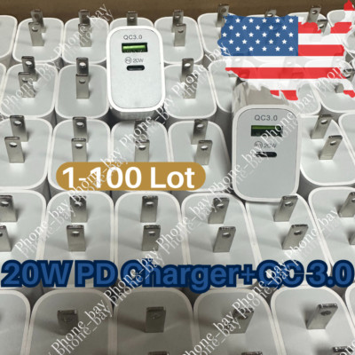 Wholesale Bulk 20W Fast Charger Cube USB C Power Adapter For iPhone iPad Android
