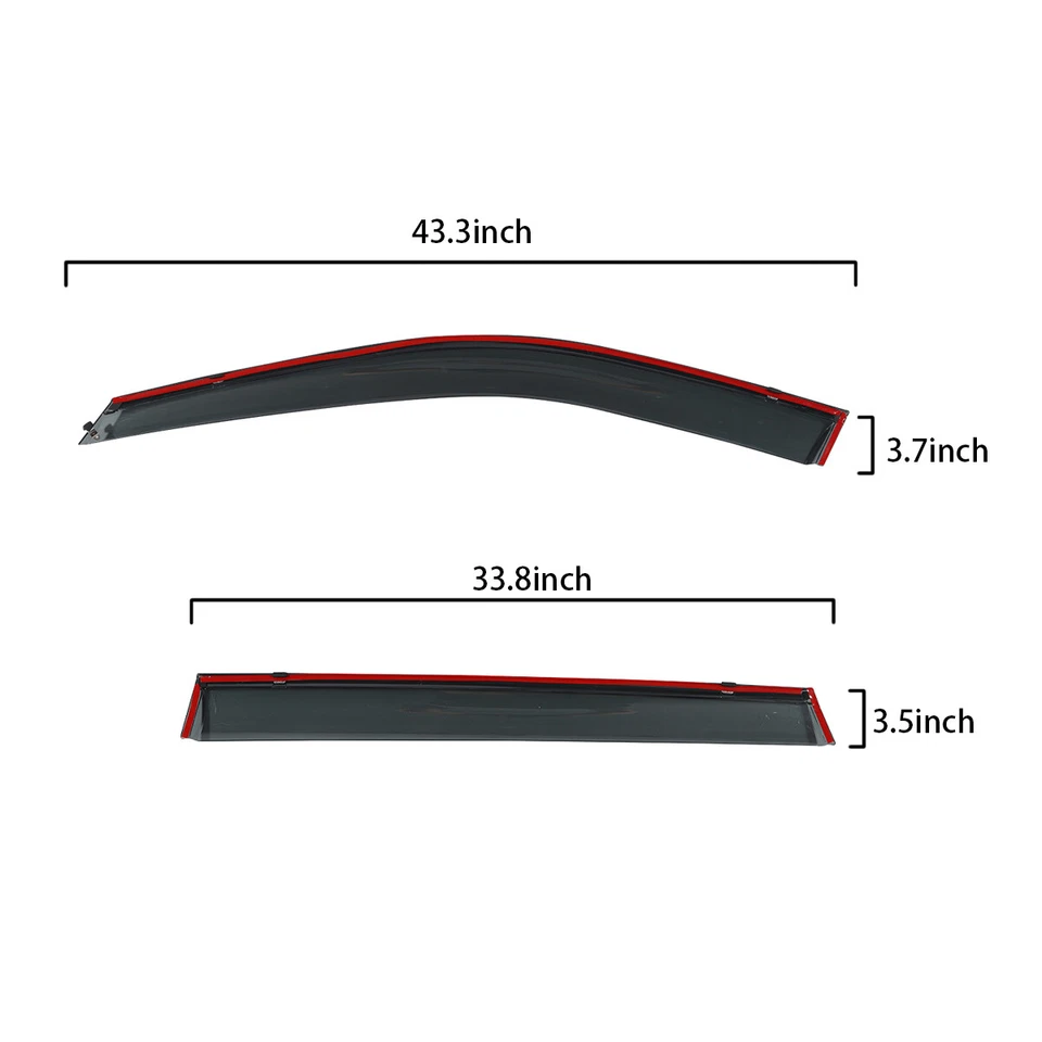 PREMIUM CHROME TRIM WINDOW VISOR RAIN GUARD W/ CLIP FOR 2023-2024 HONDA CR-V CRV - Image 2 of 4