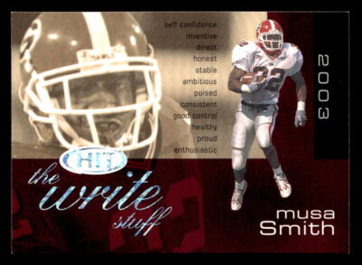 Musa Smith 2003 SAGE HIT Write Stuff  Card #13 Georgia Bulldogs