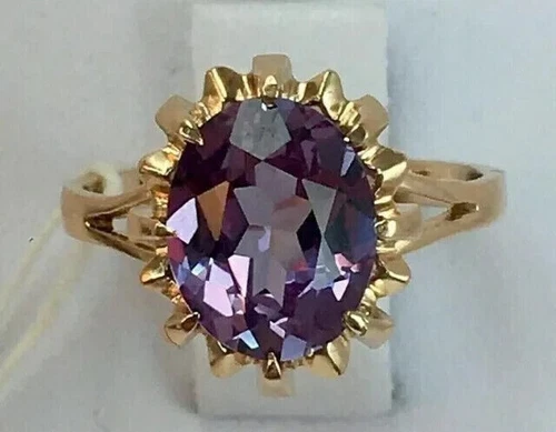 2.5Ct Asscher Simulated Alexandrite Engagement Women Ring 14k Yellow Gold Plated