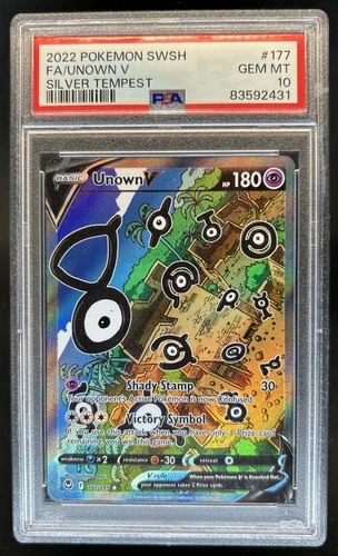 2022 Pokemon SWSH Silver Tempest Unown V #177/195 PSA 10 GEM MINT