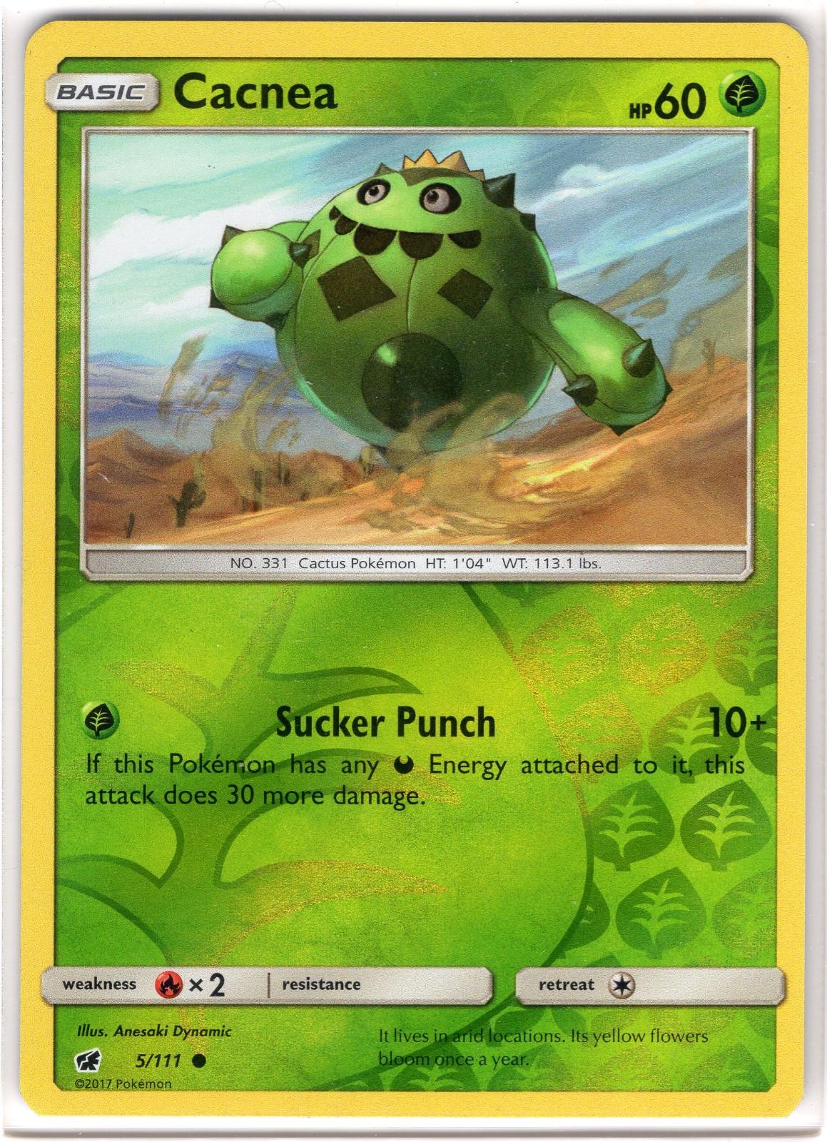 Cacnea 5/111 Common Crimson Invasion Pokemon Reverse Holo Near Mint