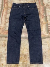 Mens APC Dark Blue Wash Selvedge Denim Straight Fit Jeans Sz: 30 X 28 A.P.C