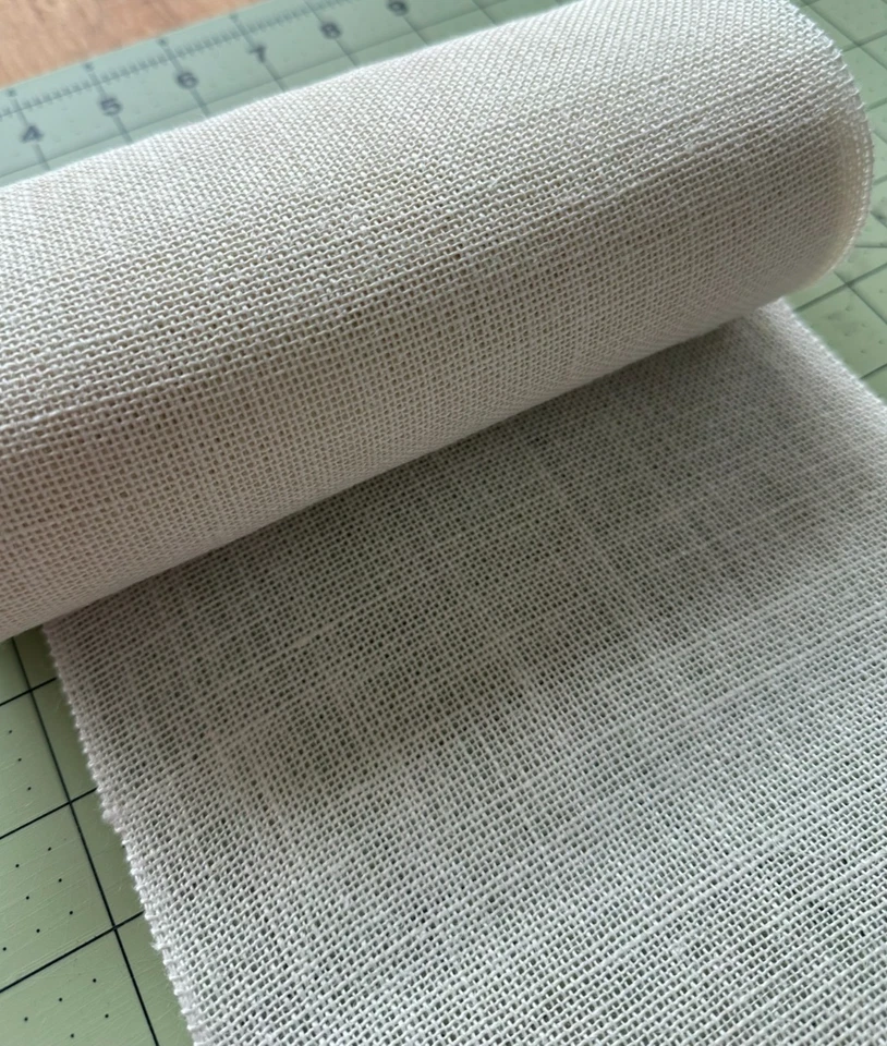 Banding, linen 18 thread per inch antique white 8 inch wide for stitching - Image 2 of 2