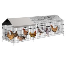 GarveeTech Chicken Coop Metal, 86 Inch & 130 Inch Length Portable Chicken Run...