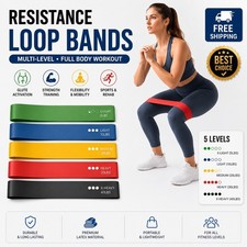 Resistance Bands Yoga Fitness Exercise Training Hip Leg Stretch Loop Band Gym UK