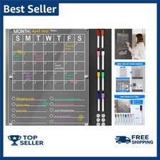 Large Acrylic Magnetic Calendar for Refrigerator, 2in1 14.5'' * 11.5'', Clear