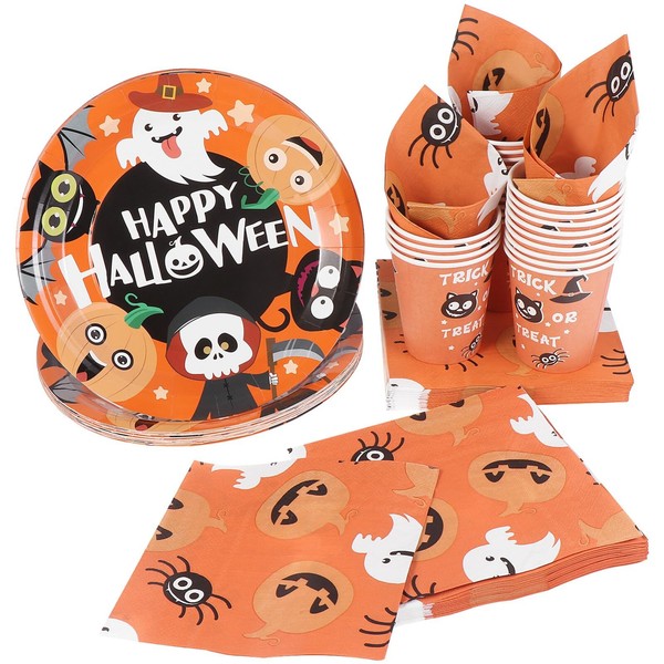 Halloween Partygeschirr-Set Einweg-Geschirr-Set EnthäLt Halloween-Pappteller-image