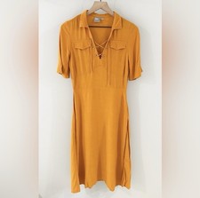 ASOS Midi Shirt Dress With Lace Up Front Orange Size 0
