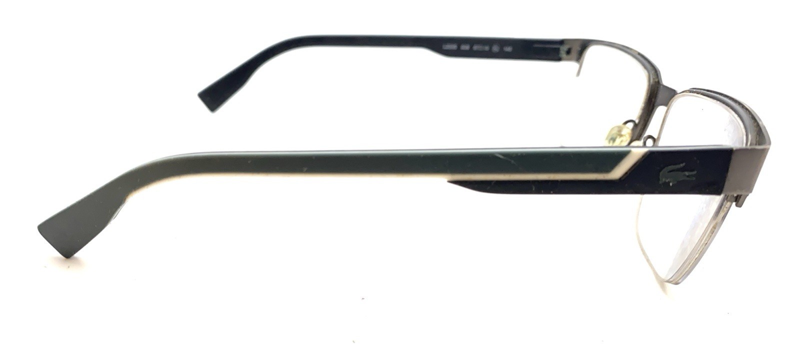 Lacoste L2305 038 Black Green Half Rim Eyeglasses Frames 57-19 145 Designer thumbnail 5