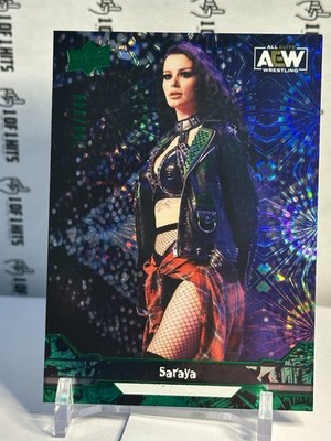 2023 Upper Deck AEW All Elite Wrestling Green Pyro /349 Saraya #35 SP Page WWE