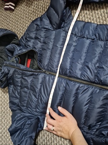 Hugo Boss Herren Medium Navy Puffer Daunenfüllung Reißverschluss Mantel mit Zip Off Kapuze - Bild 17 von 17