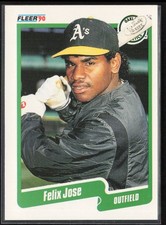 1990 Fleer Felix Jose Oakland Athletics #13
