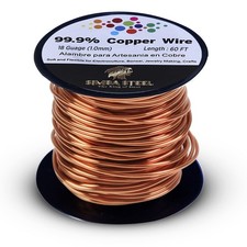 Copper Wire 20 Ga x 100 FT 99.9 Pure for Jewelry DIY Craft and Electrical Use