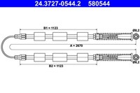 ATE Bremsseil Seilzug Feststellbremse 24.3727-0544.2 FüR Fiat Seicento 600 170AD