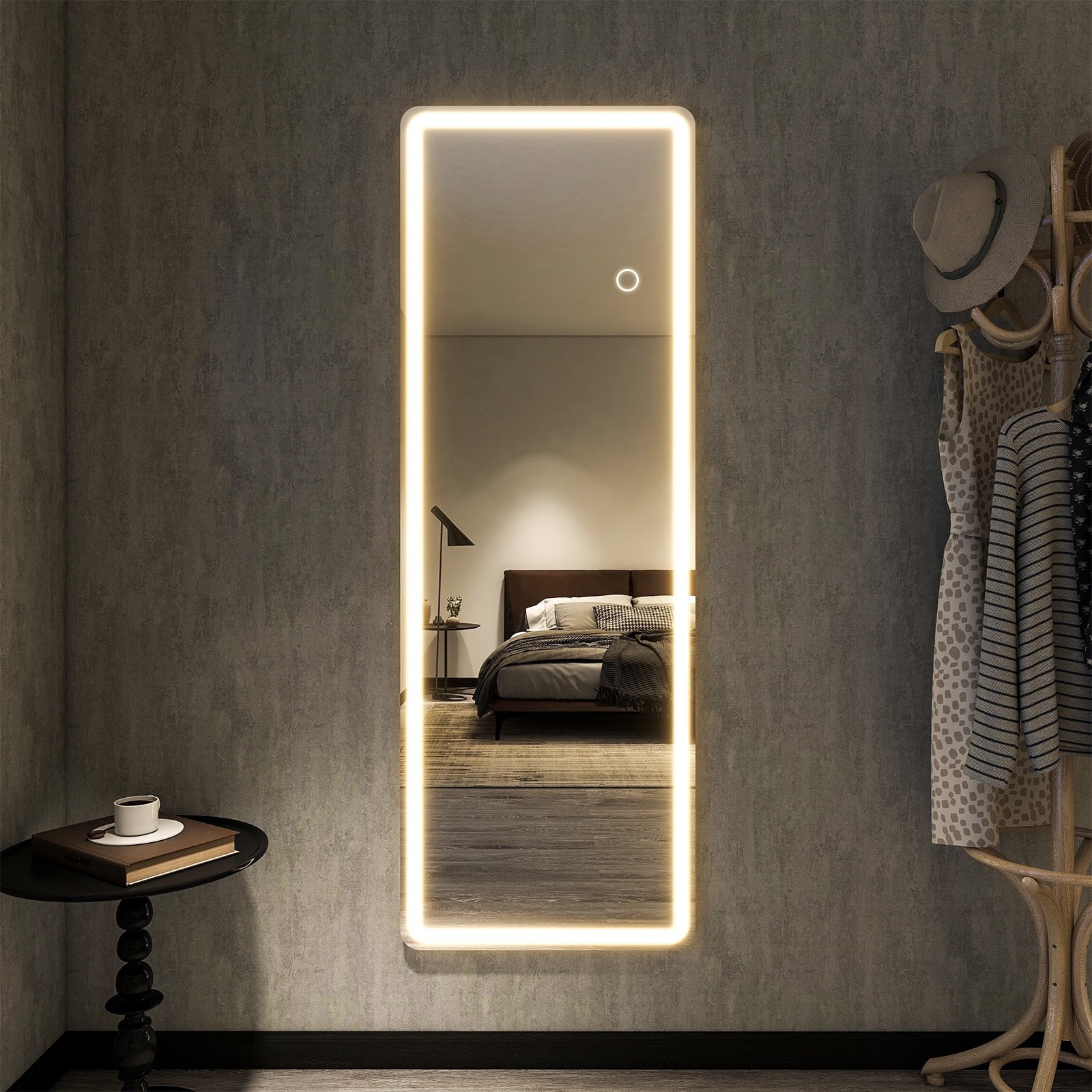 64" x 21" LED Rectangular Full Length Mirror Standing Floor Mirror with Safe Cor