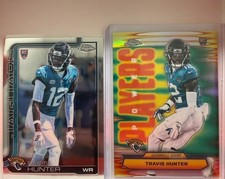  Travis Hunter Chrome Rookie Jacksonville Jaguars NFL 2 Card Lot