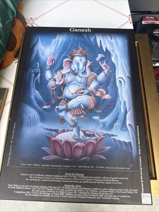 Ganesha Thangka Tibetan Hindu Wall Art Ganesh God Canvas Painting
