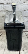 Hall China Stanley Knight Chocolate Syrup Dispenser Black Ceramic w Pump