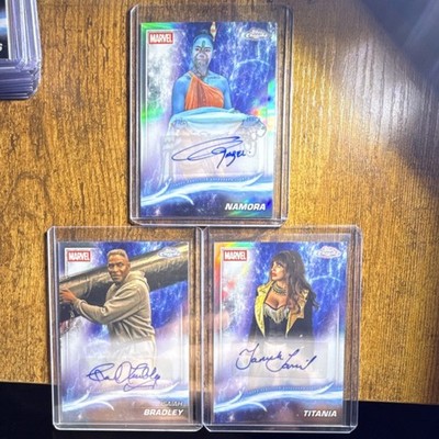 2025 Topps Marvel Studios Chrome Autograph Card Lot Namora Bradley Titania