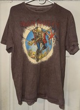 Iron Maiden Shirt Mens Small Brown 2021 The Trooper Vintage Style Band Tee