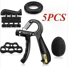 Hand Grip Strength Power Trainer Adjustable 5 in 1 Gripper Strengthener Set