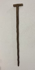 Antique Wooden Cane Hand Carved Folk Art Walking Stick 27-3/8  