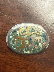 VINTAGE METALES CASADOS TAXCO SILVER TRIBAL BROACH/PENDANT