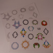 OFFICIAL TATTOO BRAND 346-C Tattoo Flash Sheets Vintage 1994 Wings Dolphins