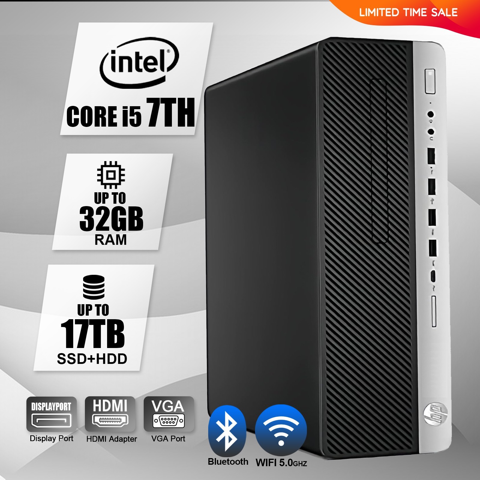 HP Desktop Computer Intel 3.80 Ghz,up to 32GB RAM 17TB SSD HDD, Windows 11,WIFI
