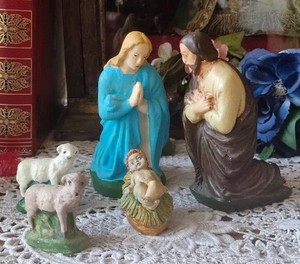 ANCIEN SANTON CRÈCHE Noël Ange Devineau? En Plâtre 7 Cm EUR 16,00
