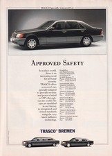 Trasco Bremen Armored Cars Mercedes 1991 Print Ad 8x11