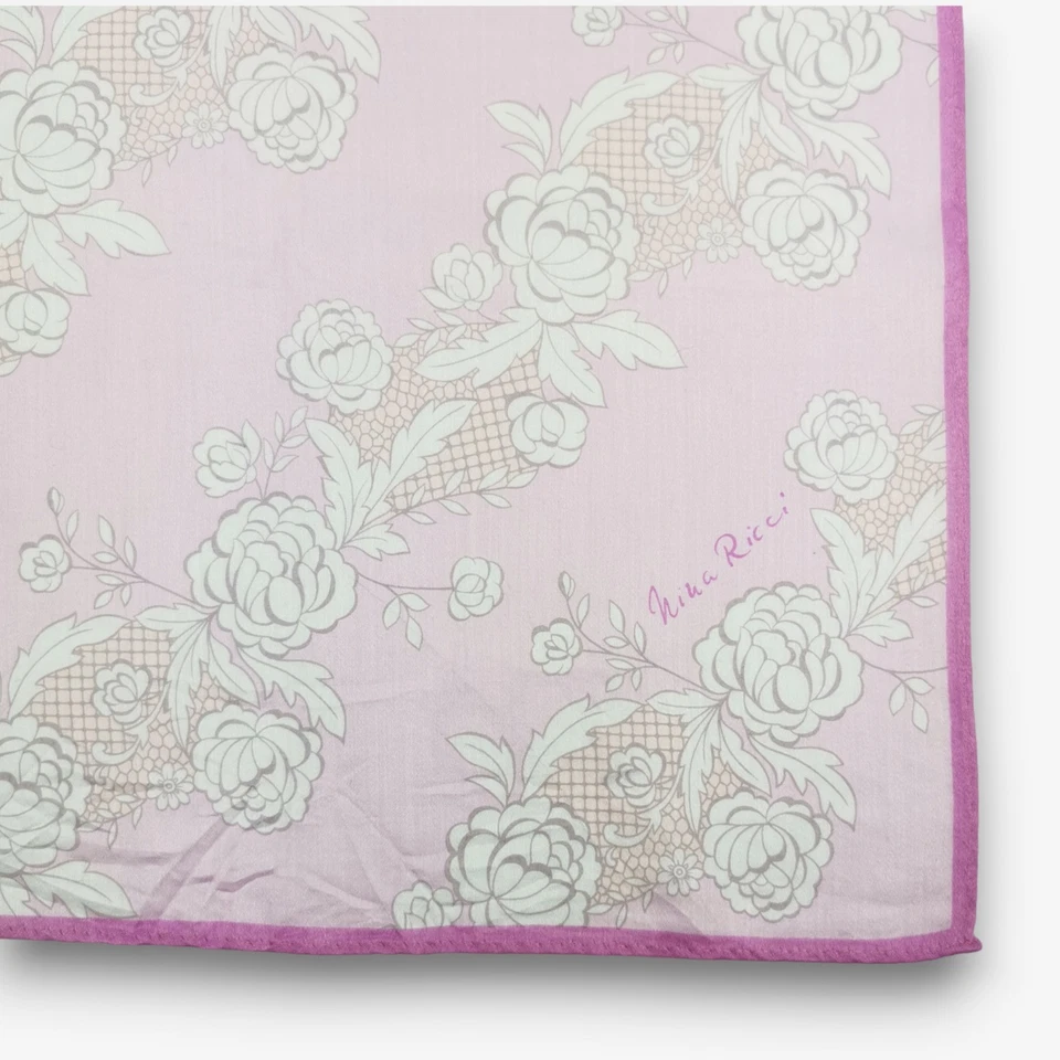 Vintage 90s Nina Ricci Handkerchief Floral Neckerchief Square Bandana Scarf - Image 3 of 4