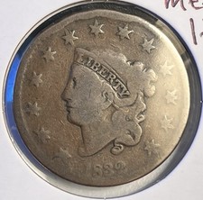 1832 Matron Head Large Cent, Medium Letters