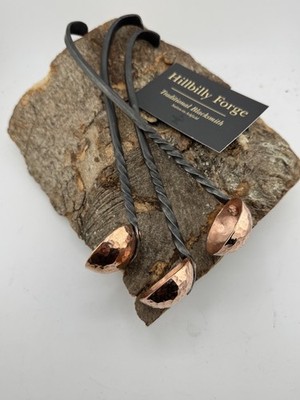 Kaffeelöffel Löffel, handgeschmiedet mit Kupferkopf. 