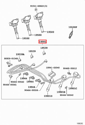 Genuine Toyota Hilux VZN172 VZN167 5VZ 3.4 Petrol Ignition Lead Set - Picture 6 of 9