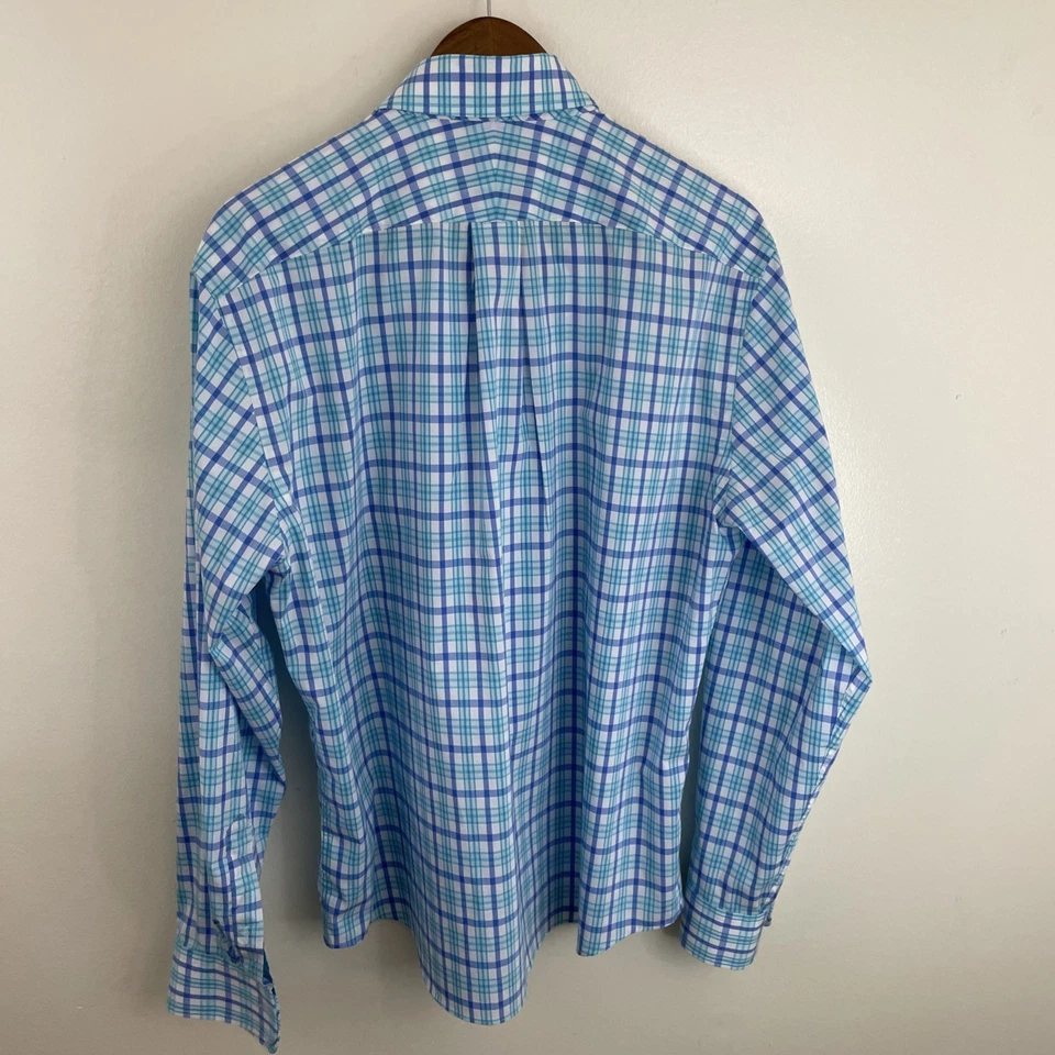 Lands' End Shirt Mens Large Multicolor Plaid Long Sleeve Button Down Traditional - Image 2 of 4