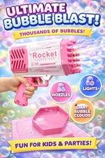 Automatic Bubble Maker Gun 69 Hole Bubble Machine Gun with Colorful Lights