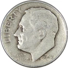 1947 D Roosevelt Dime Circulated Silver 10c Coin Collectible
