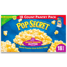 Pop Secret Microwave Popcorn, Movie Theater Butter Flavor, 3 oz Sharing Bags, 18
