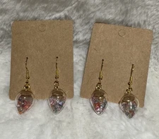 Delicate Confetti Crystal Drop Earrings - Clear Glass Teardrop Jewelry